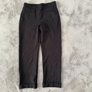 Betabrand Black Straight Leg Pull On Pants Women's MEDIUM Trousers Yoga Stretch